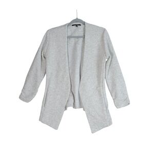 Lemon Tart Sweater Womens Medium‎ Light Gray Open Front Textured Knit Cardigan